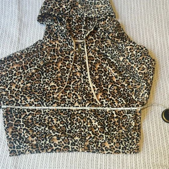 Victoria’s Secret Leopard Print Velour Zip-Up Hoodie | Size S - Picture 7 of 9